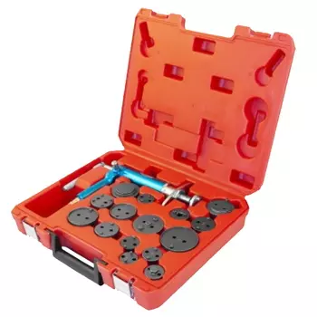 Приспособление с пневматическим приводом для возврата поршней дисковых тормозных механизмов Thorvik ACPTK16P 053232, в наборе, 16 предметов