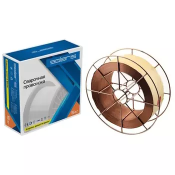 Проволока сварочная омедненная Solaris WM-ER70S6-08S15 ф0,8мм (катушка BS300 15 кг)