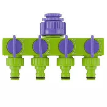 Разветвитель четырёхканальный Palisad 66425, 1/2"-3/4", регулируемый