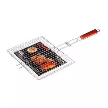 Решетка-гриль Perfecto Linea 47-101225, 340x260 мм, нержавеющая сталь, деревянная ручка