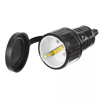 Розетка электрическая Сибин 55186-B, ударопрочная, с заземлением, 16А/220В, IP44, черная