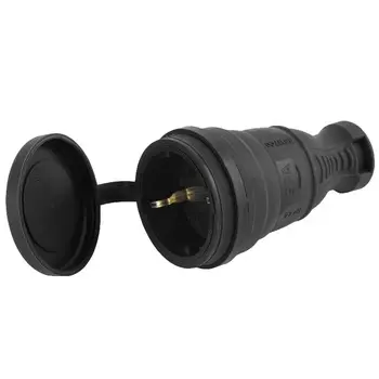 Розетка каучуковая c заземлением прямая Эра R8-B-IP44