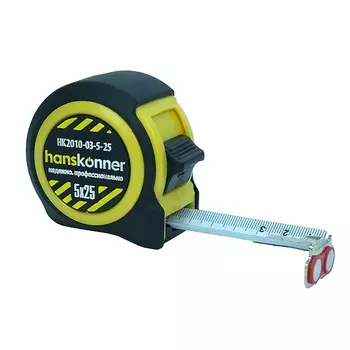 Рулетка 5x25мм Hanskonner HK2010-03-5-25 , 2 стопа, компактный корпус, мощный магнит