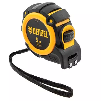 Рулетка Denzel 31521, 5м х 19мм, автоматич. фиксац., нейлон. покрытие, магнит. зацеп, двухстор. разметка