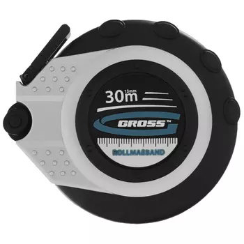 Рулетка геодезическая Gross 31252, 30 м х 13 мм, закр. корп., металл. лента, нейлон