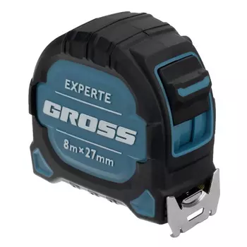 Рулетка Gross 32576 Experte, двухкомпонентный корпус, магнит, двухсторонняя разметка