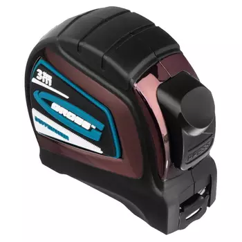 Рулетка Gross "Doppelhaken" 31122, 3 м x 16 мм, односторонний зацеп, нейлон, двусторонняя шкала, автоматическая