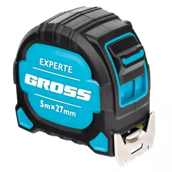Рулетка Gross Experte 32575, 5 м x 27 мм, двухкомпон. корпус, магнит, двухстор. разметка, нейлон