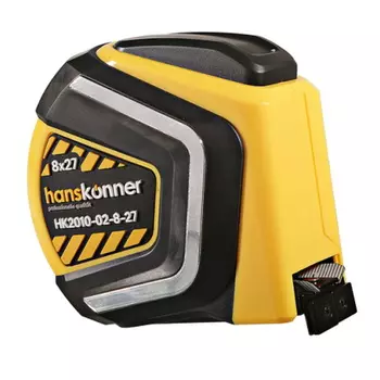 Рулетка Hanskonner HK2010-02-8-27 8x27мм, автостоп, двухстор., нейлон, супермощный магнит