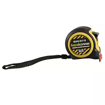 Рулетка Hanskonner HK2010-03-5-19, 5x19мм, 2 стопа, компактный корпус, мощный магнит
