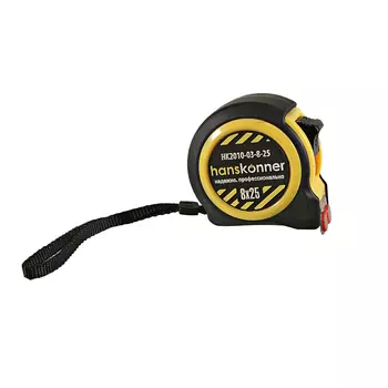 Рулетка Hanskonner HK2010-03-8-25, 8x25мм, 2 стопа, компактный корпус, мощный магнит
