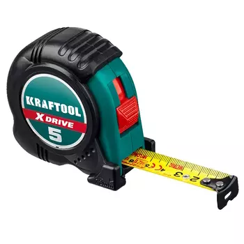 Рулетка Kraftool "EXPERT" 34122-05-19_z01 с нейлоновым покрытием, обрезиненный корпус, 5/19мм