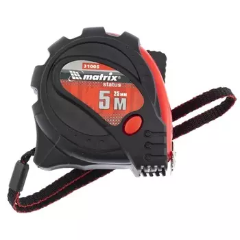 Рулетка Matrix Status Magnet 3 fixations 31005 (5 м х 25 мм, обрезиненный корпус, зацеп с магнитом)