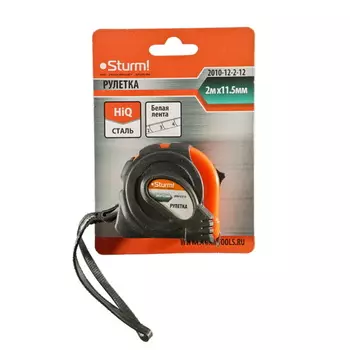 Рулетка мини 2x11.5мм, Sturm 2010-12-2-12 обрезиненный корпус
