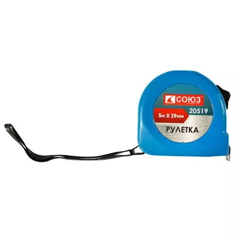 Рулетка Союз 20519, 5х19мм, пластиковый корпус