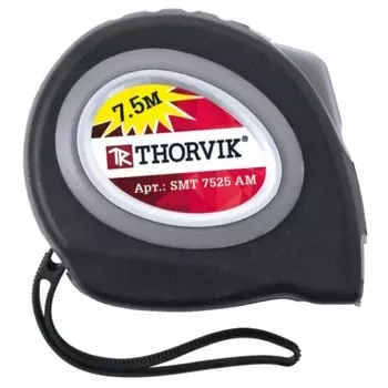 Рулетка Thorvik SMT7525AM 052896, с магнитным захватом и автостопом, в обрезиненном корпусе, 7.5 м