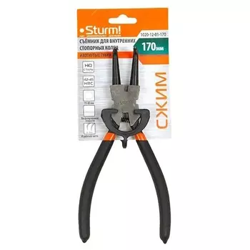 Съёмник стопорных колец Sturm 1020-12-01-170, 170мм, изогнутые губки, сжим