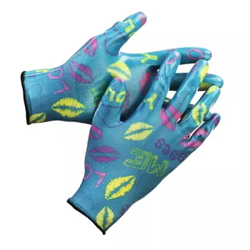 Садовые перчатки черные Grinda 11297-XL размер L-XL, прозрачное нитриловое покрытие (пара)