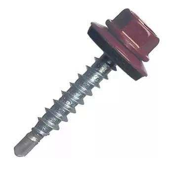 Саморез кровельный Starfix SM-39695-5000, 4.8х29 мм цинк, шайба с прокл., PT3, RAL 3005 (5000 шт в коробе)