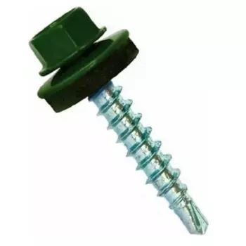 Саморез кровельный Starfix SM-74464-7000, 4.8х19 мм цинк, шайба с прокл., PT3, RAL 6002 (7000 шт в коробе)