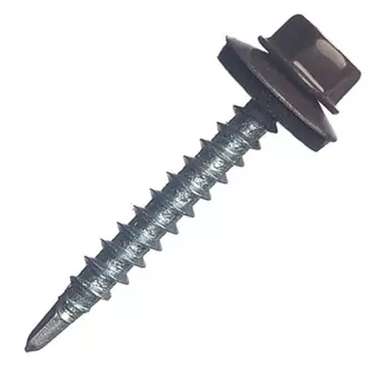 Саморез кровельный Starfix SM-84951-2500, 4.8х70 мм цинк, шайба с прокл., PT1, RAL 8017 (2500 шт в коробе)