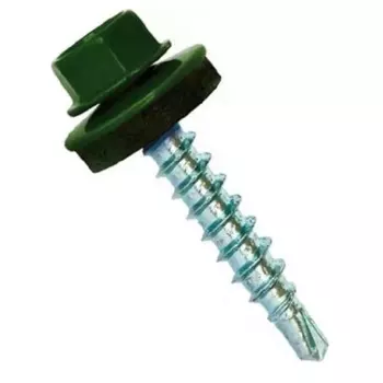 Саморез кровельный Starfix SM-95212-5000, 4.8х29 мм цинк, шайба с прокл., PT1, RAL 6002 (5000 шт в коробе)