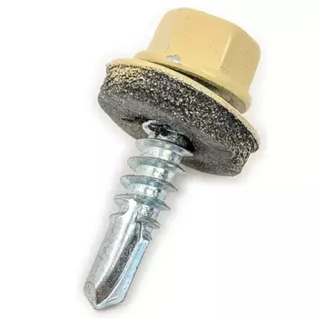 Саморез кровельный Starfix SMC2-106229-250, 4.8х19 мм цинк, шайба с прокл., PT3, RAL 1014 (250 шт в карт. уп.)