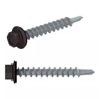 Саморез кровельный Starfix SMC2-22690-250 4.8х19 мм цинк, шайба с прокл., PT3, RAL 8019 (250 шт.)