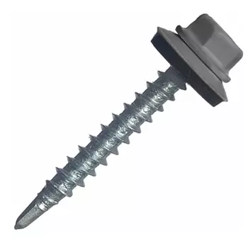 Саморез кровельный Starfix SMC2-44592-200, 4.8х29 мм цинк, шайба с прокл., PT1, RAL 7024 (200 шт в карт. уп.)