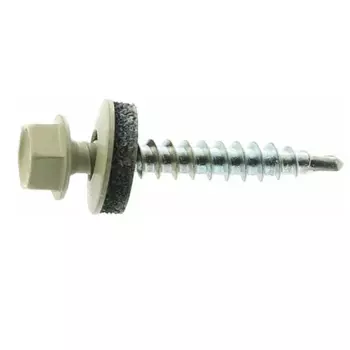 Саморез кровельный Starfix SMC2-62027-200, 4.8х29 мм цинк, шайба с прокл., PT1, RAL 1014 (200 шт в карт. уп.)