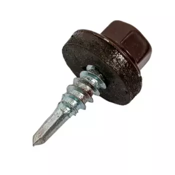 Саморез кровельный Starfix SMC2-66086-250, 4.8х19 мм цинк, шайба с прокл., PT3, RAL 8017 (250 шт в карт. уп.)