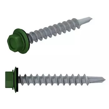 Саморез кровельный Starfix SMC2-95218-200 4.8х35 мм цинк, шайба с прокл., PT1, RAL 6002 (200 шт.)