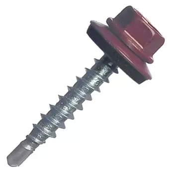 Саморез кровельный Starfix SMC3-32226-150, 4.8х70 мм, цинк, шайба с прокл., PT1, RAL 3005 (150 шт в карт. уп.)