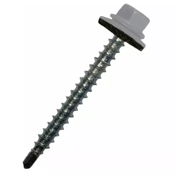 Саморез кровельный Starfix SMC3-32744-100, 4.8х70 мм цинк, шайба с прокл., PT1, RAL 7004 (100 шт в карт. уп.)