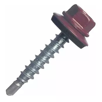 Саморез кровельный Starfix SMC3-46691-250, 5.5х25 мм цинк, шайба с прокл., PT3, RAL 3005 (250 шт в карт. уп.)