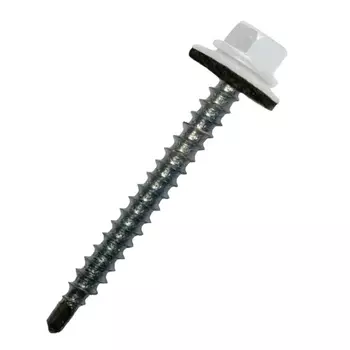 Саморез кровельный Starfix SMC3-50401-250, 5.5х25 мм, цинк, шайба с прокладкой, PT3, RAL 9003, 250 шт.