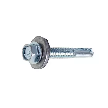 Саморез кровельный Starfix SMC3-53758-200, 5.5х38 мм, цинк, шайба с прокладкой, PT5, 200 шт. в картонной упаковке