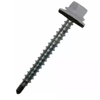 Саморез кровельный Starfix SMC3-64487-300, 5.5х19 мм цинк, шайба с прокл., PT3, RAL 7004 (300 шт в карт. уп.)