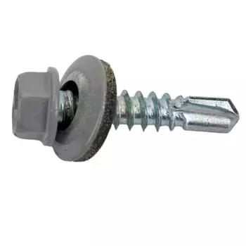 Саморез кровельный Starfix SMC3-64493-250, 5.5х25 мм цинк, шайба с прокл., PT3, RAL 7004 (250 шт в карт. уп.)