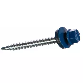 Саморез кровельный Starfix SMC3-98685-300, 5.5х19 мм цинк, шайба с прокл., PT3, RAL 5005 (300 шт в карт. уп.)