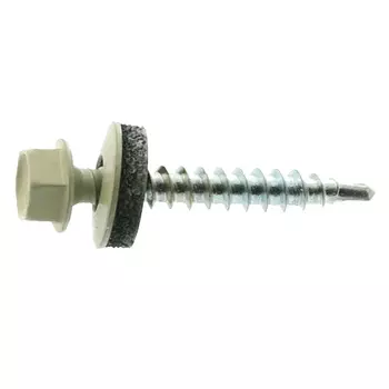 Саморез кровельный Starfix SMP2-106229-100, 4.8х19 мм, цинк, шайба с прокладкой, PT3, RAL 1014, 100 шт.