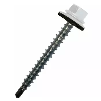 Саморез кровельный Starfix SMP2-24813-70, 4.8х35 мм цинк, шайба с прокл., PT1, RAL 9003 (70 шт в пласт. конт.)