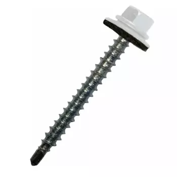 Саморез кровельный Starfix SMP2-27997-80, 4.8х29 мм цинк, шайба с прокл., PT1, RAL 9003 (80 шт в пласт. конт.)