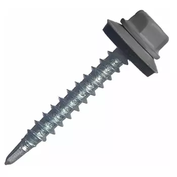 Саморез кровельный Starfix SMP2-44633-30, 4.8х70 мм цинк, шайба с прокл., PT1, RAL 7024 (30 шт в пласт. конт.)