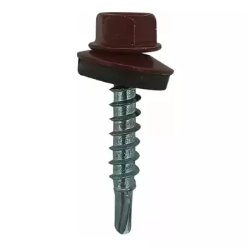 Саморез кровельный Starfix SMP2-48737-30, 4.8х70 мм цинк, шайба с прокл., PT1, RAL 3011 (30 шт в пласт. конт.)