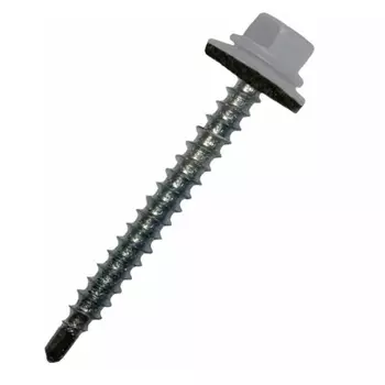 Саморез кровельный Starfix SMP2-64493-50, 5.5х25 мм цинк, шайба с прокл., PT3, RAL 7004 (50 шт в пласт. конт.)