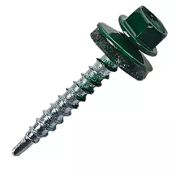 Саморез кровельный Starfix SMP2-65503-30, 4.8х70 мм цинк, шайба с прокл., PT1, RAL 6005 (30 шт в пласт. конт.)