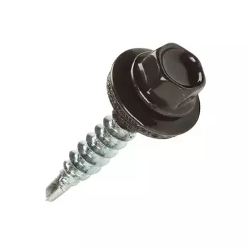 Саморез кровельный Starfix SMP2-73092-50, 5.5х25 мм цинк, шайба с прокл., PT3, RAL 8017 (50 шт в пласт. конт.)