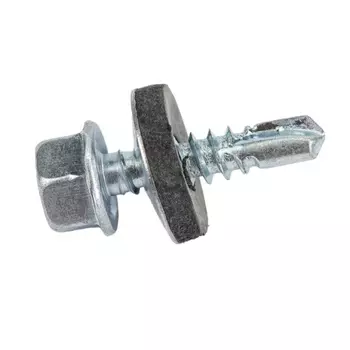 Саморез кровельный Starfix SMP2-74097-100, 4.8х19 мм цинк, шайба с прокл., PT3 (100 шт в пласт. конт.)