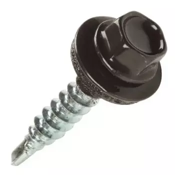 Саморез кровельный Starfix SMP2-84910-80, 4.8х29 мм цинк, шайба с прокл., PT1, RAL 8017 (80 шт в пласт. конт.)